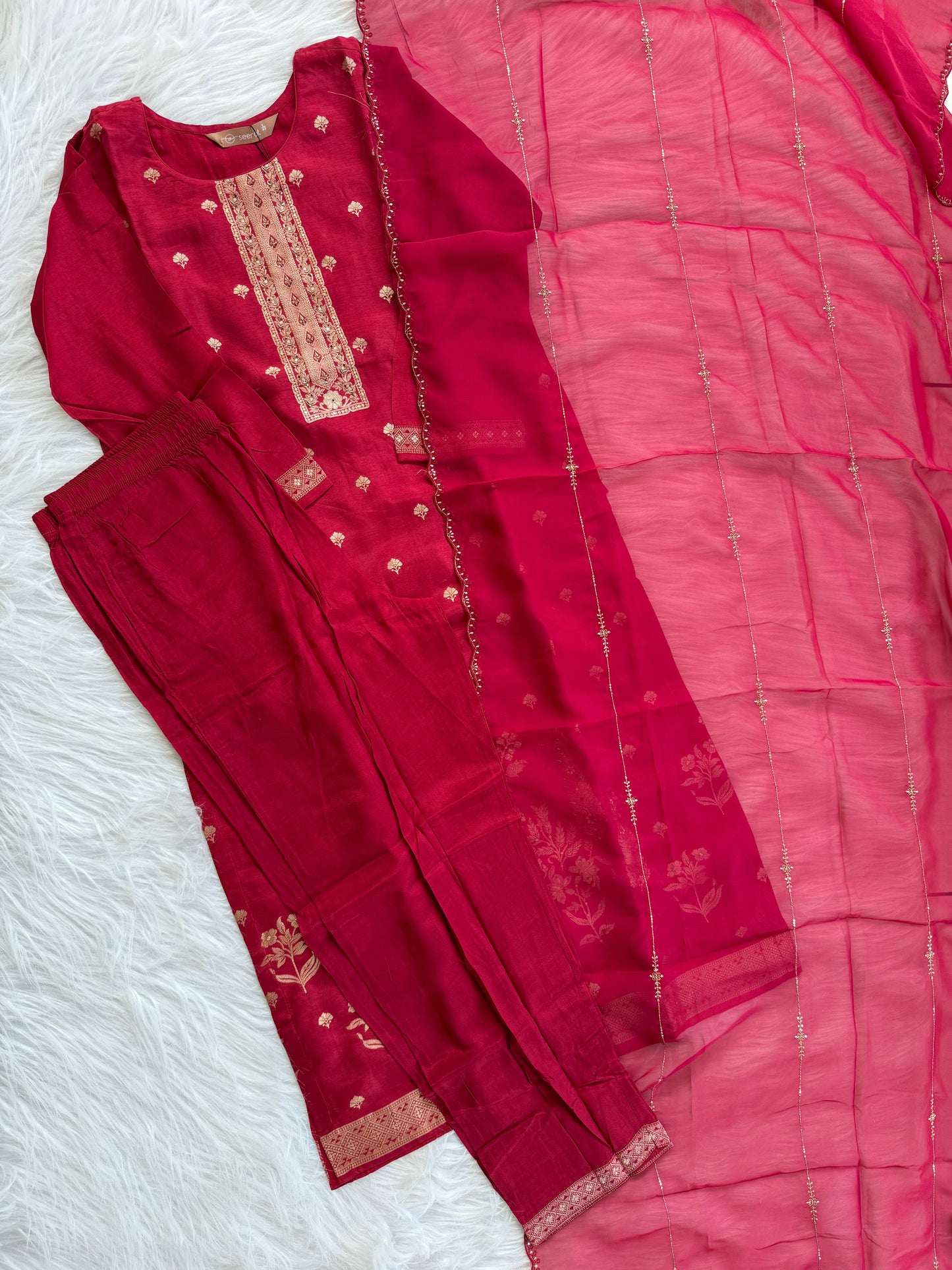 CRIMSON ELEGANCE ETHNIC SUIT - 1351