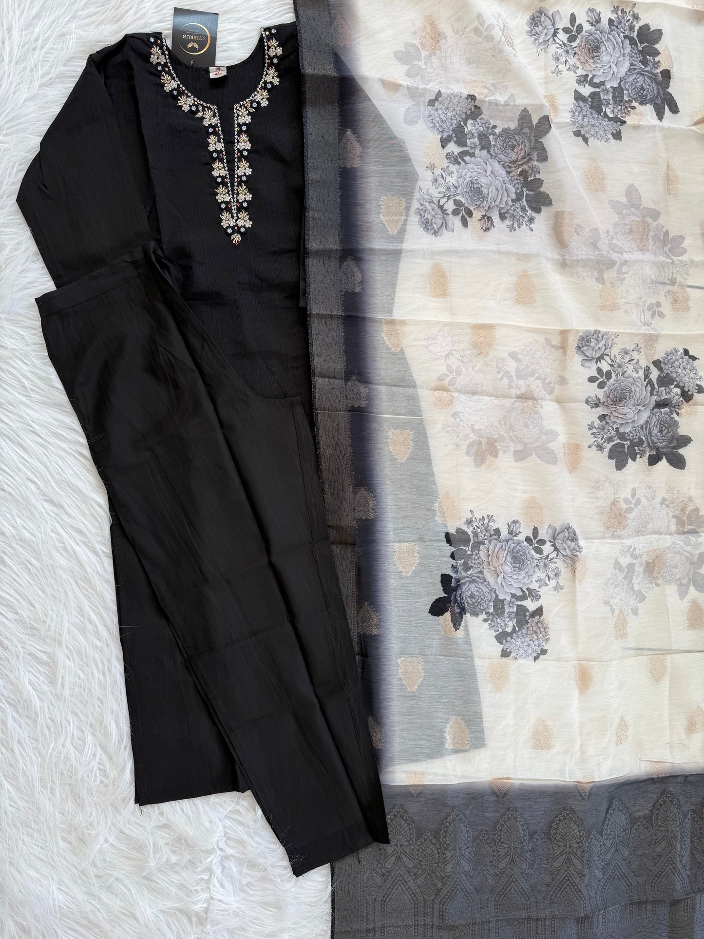 MIDNIGHT BLOOM ETHNIC SUIT - 1023