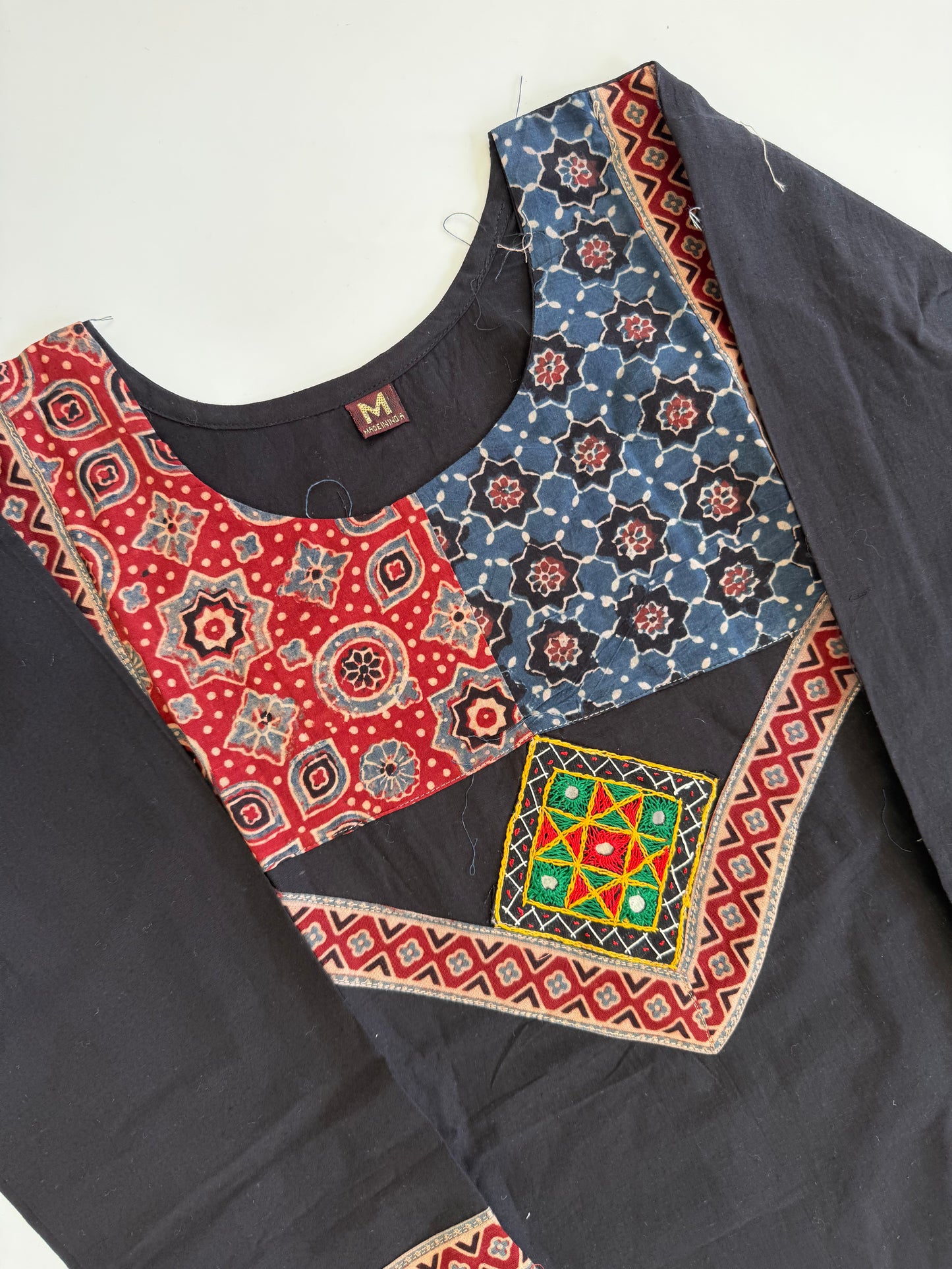 AJRAKH BLACK KURTI-6088