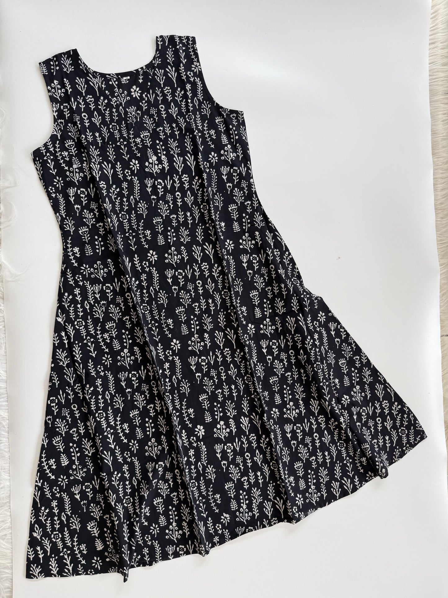 INDIE PRINT DRESS BLACK-6109