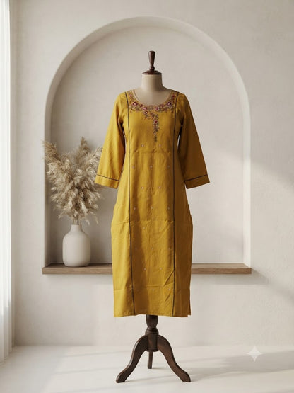 YELLOW BLOOM KURTI-6161