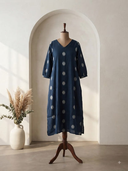 HANDLOOM BLUE KURTI-6145