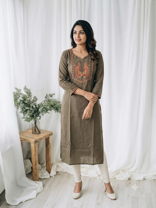 LOOMIRA GREY KURTI-6094