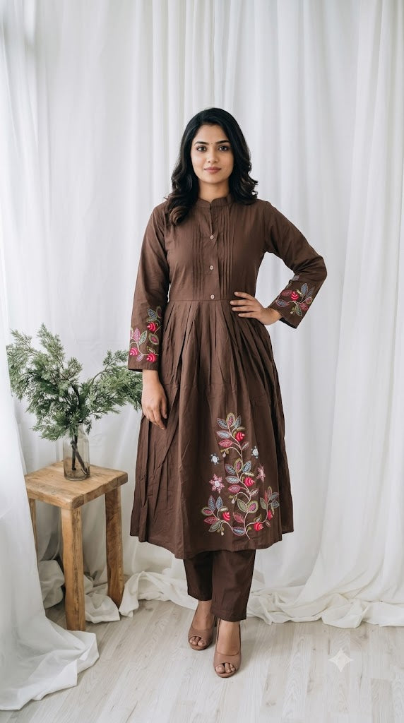 BROWN ALINE COORDSET-0124