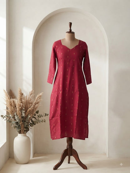 HANDLOOM RED KURTI-6144