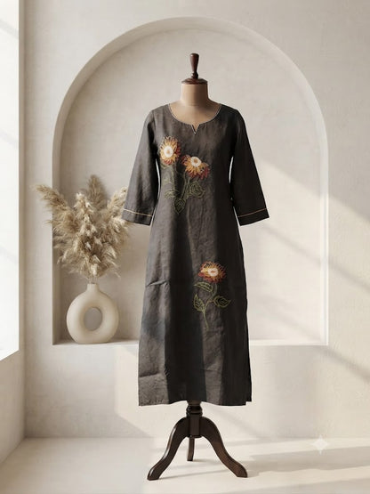 BLACK PETAL KURTI-6162