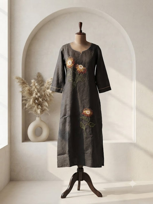 BLACK PETAL KURTI-6162