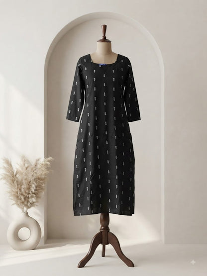 HANDLOOM BLACK KURTI-6142