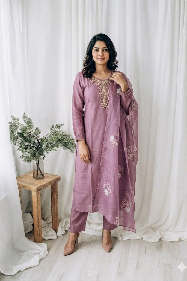 LILAC BLOSSOM ETHNIC SUIT-1167