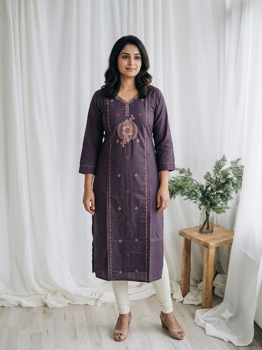 PURPLE BEADS KURTI-6096