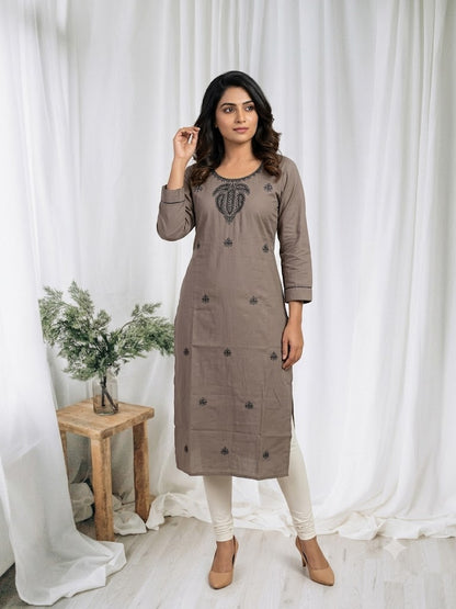 GREY THREAD KURTI-6087