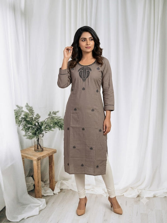 GREY THREAD KURTI-6087