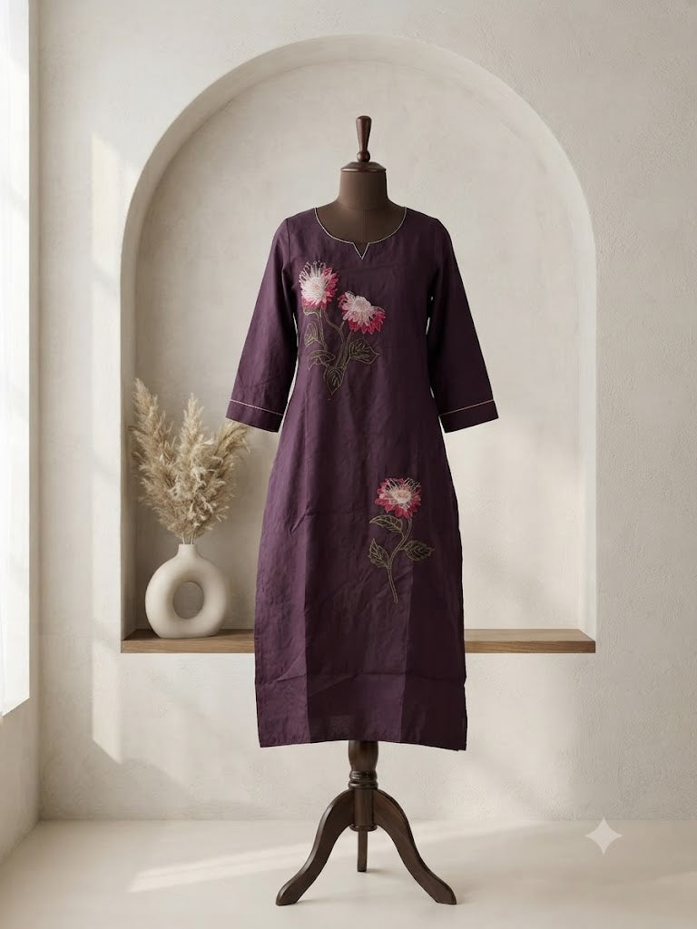 PURPLE PETAL KURTI-6162