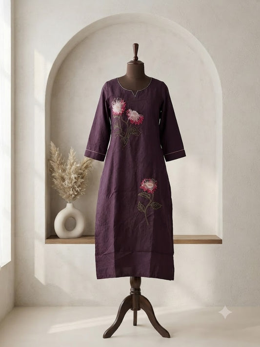 PURPLE PETAL KURTI-6162