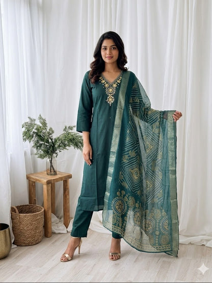 EMERALD ELEGANCE ETHNIC SUIT-1166