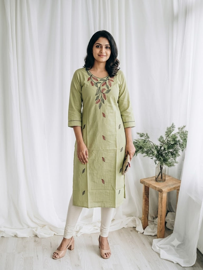 GREEN LEAF KURTI-6084