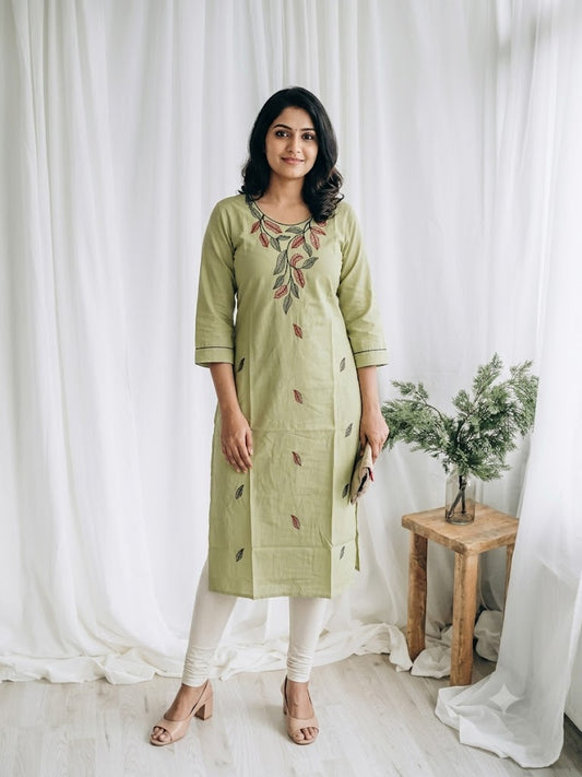 GREEN LEAF KURTI-6084