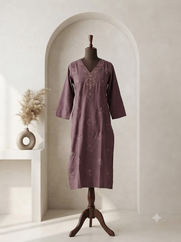 MAUVE CHIKANKARI COORDSET-0138