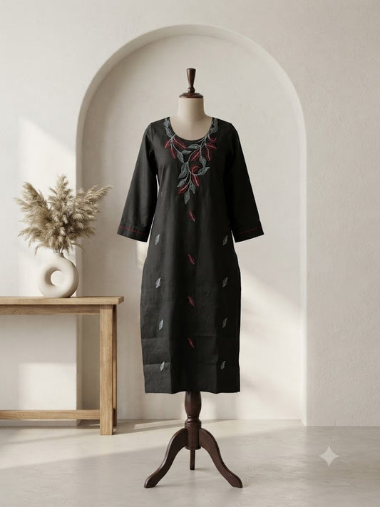 BLACK LEAF KURTI-6084