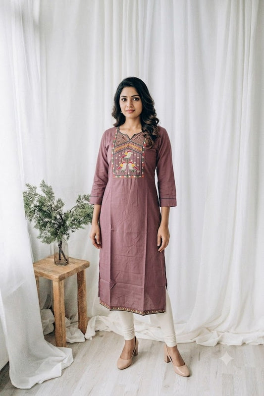 MAUVE BEADS KURTI-6100