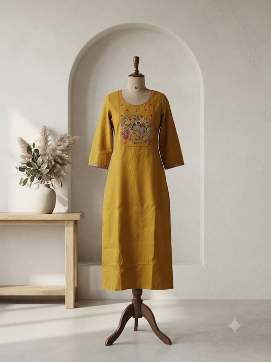 LOOMIRA YELLOW KURTI-6064