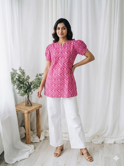 PINK SHORT KURTI-5037