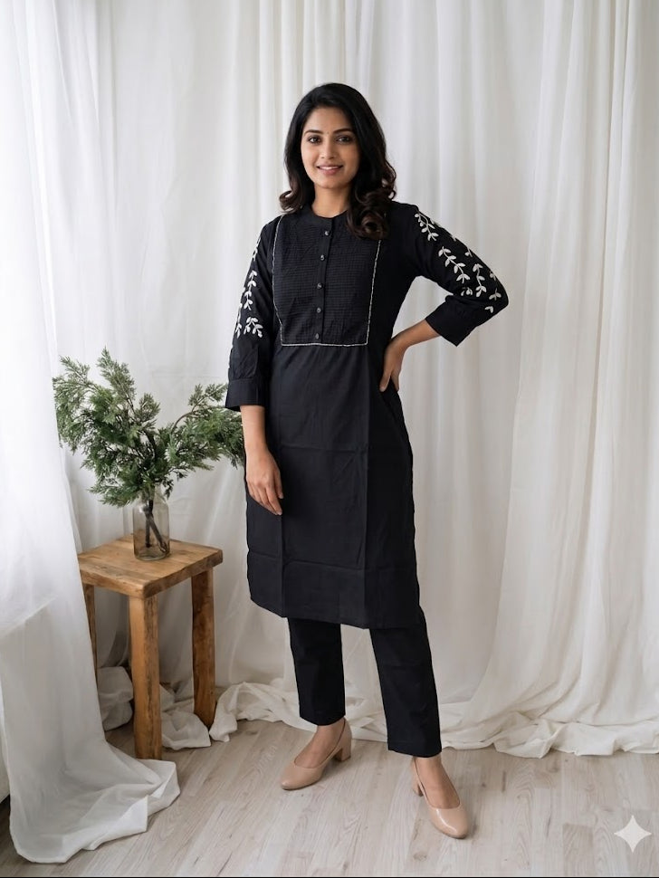 FLORAL BLACK COORDSET-0104