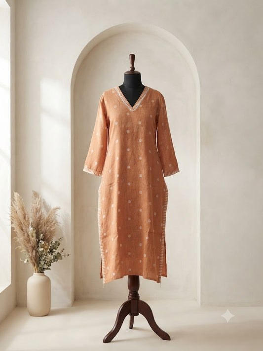 ORANGE HANDLOOM COORDSET-0143