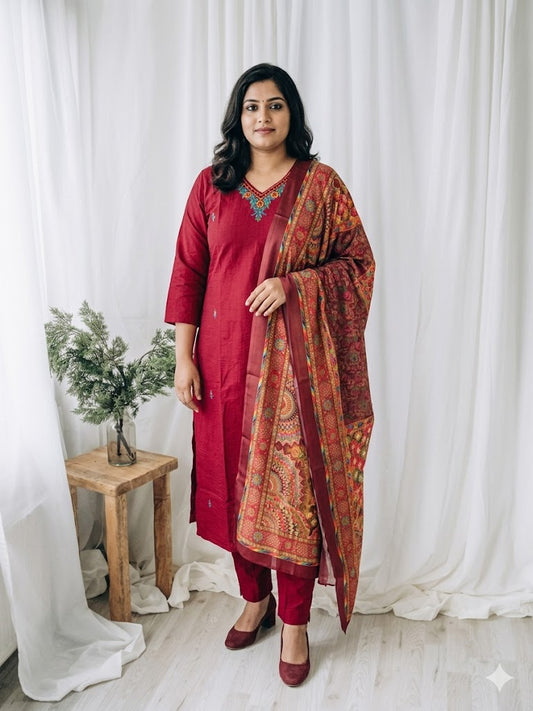 MAROON GLOW ETHNIC SUIT-1255
