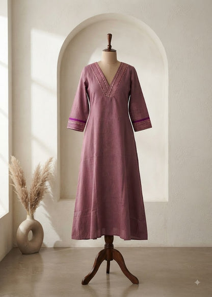 HANDLOOM PINK KURTI-6129