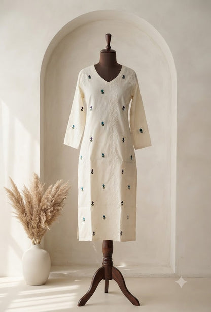 CREAM FLORAL COORDSET-0149