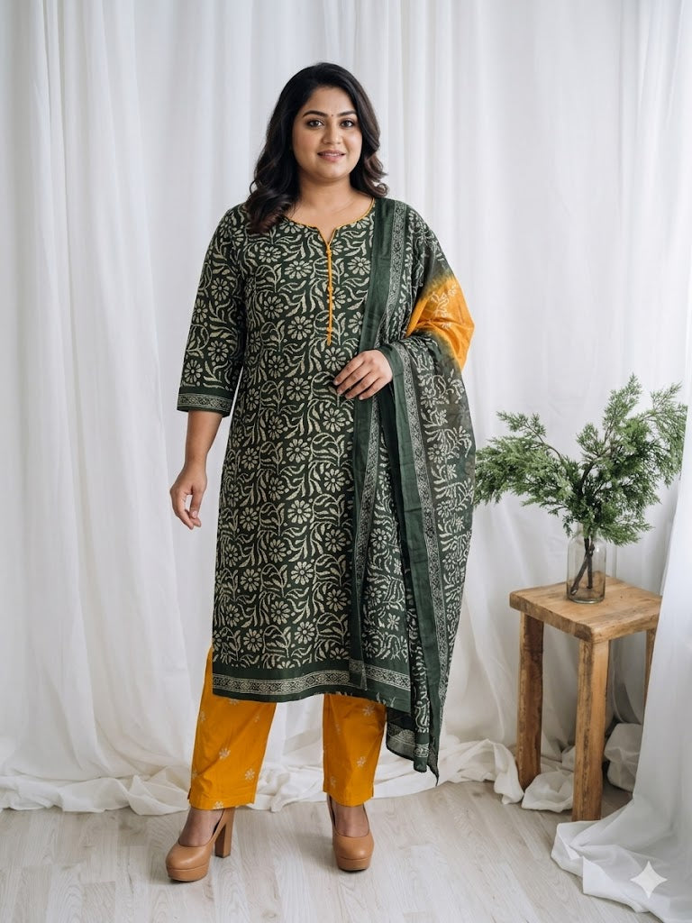 LOOM & BLOOM KURTI SET-GREEN-1244