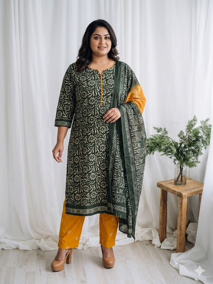 LOOM & BLOOM KURTI SET-GREEN-1244