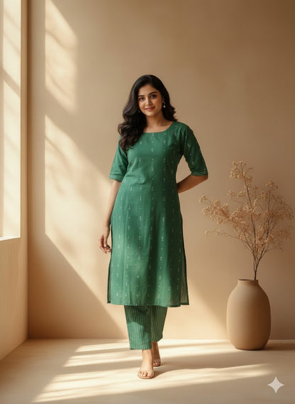 CLASSIC PASTEL GREEN COORD SET-0040