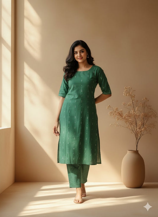 CLASSIC PASTEL GREEN COORD SET-0040