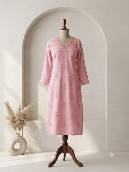 PEACH CHIKANKARI COORDSET-0113