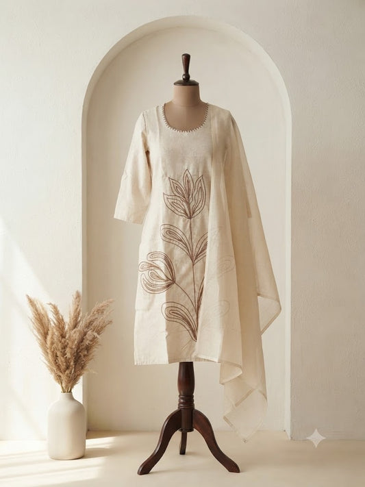 KHADI PETAL KURTI SET-1565