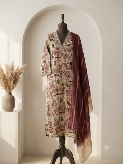 FOLK FUSION ETHNIC SUIT-1028