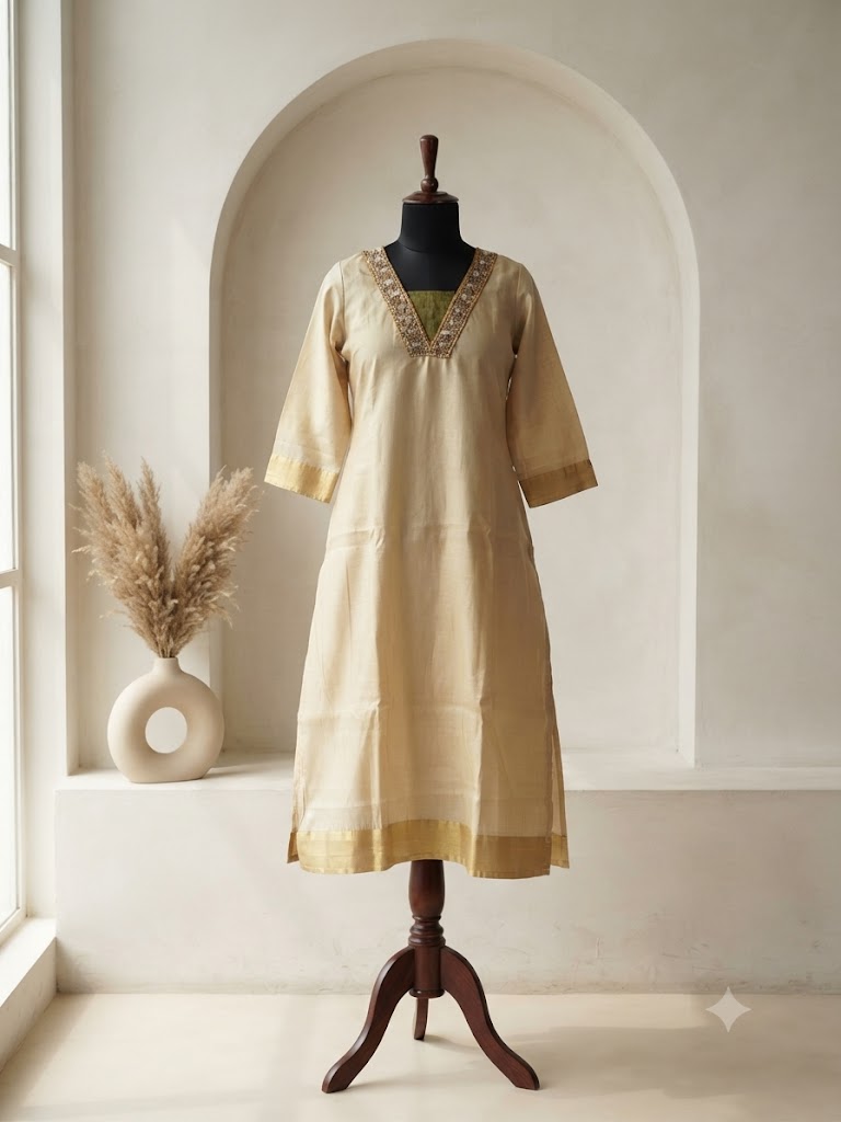 KASAVU TISSUE KURTI-6009