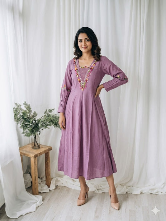 KNOT & BLOOM LAVENDER DRESS-6044