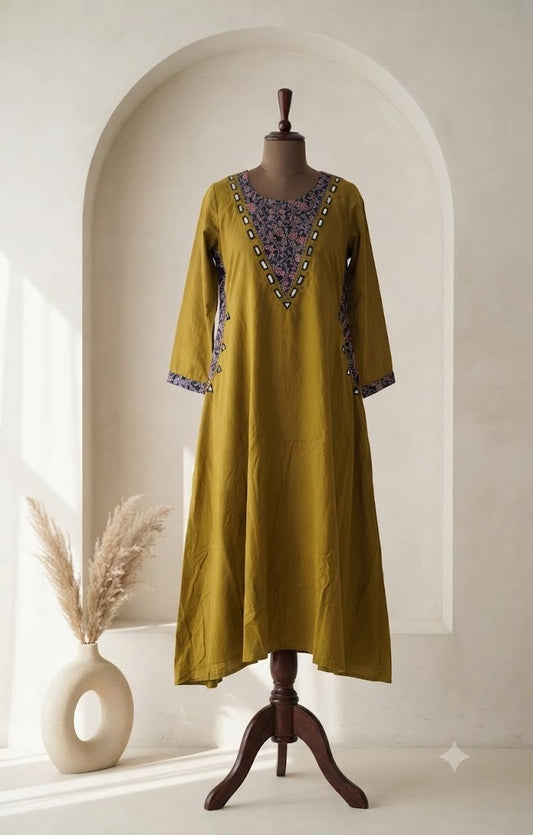 GREEN COTTON COORDSET-0119