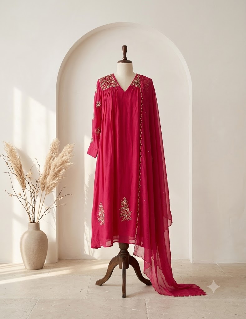 PINK CHINON ETHNIC SET-1858