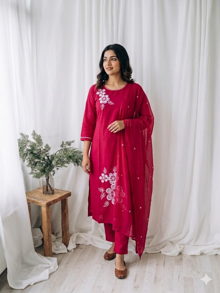 MIRELLE PINK KURTI SET-1592