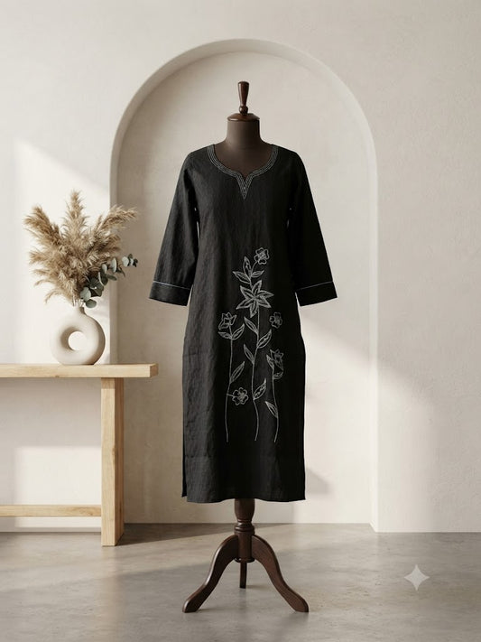 BLACK LEAF KURTI-6079