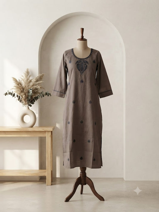 GREY THREAD KURTI-6087
