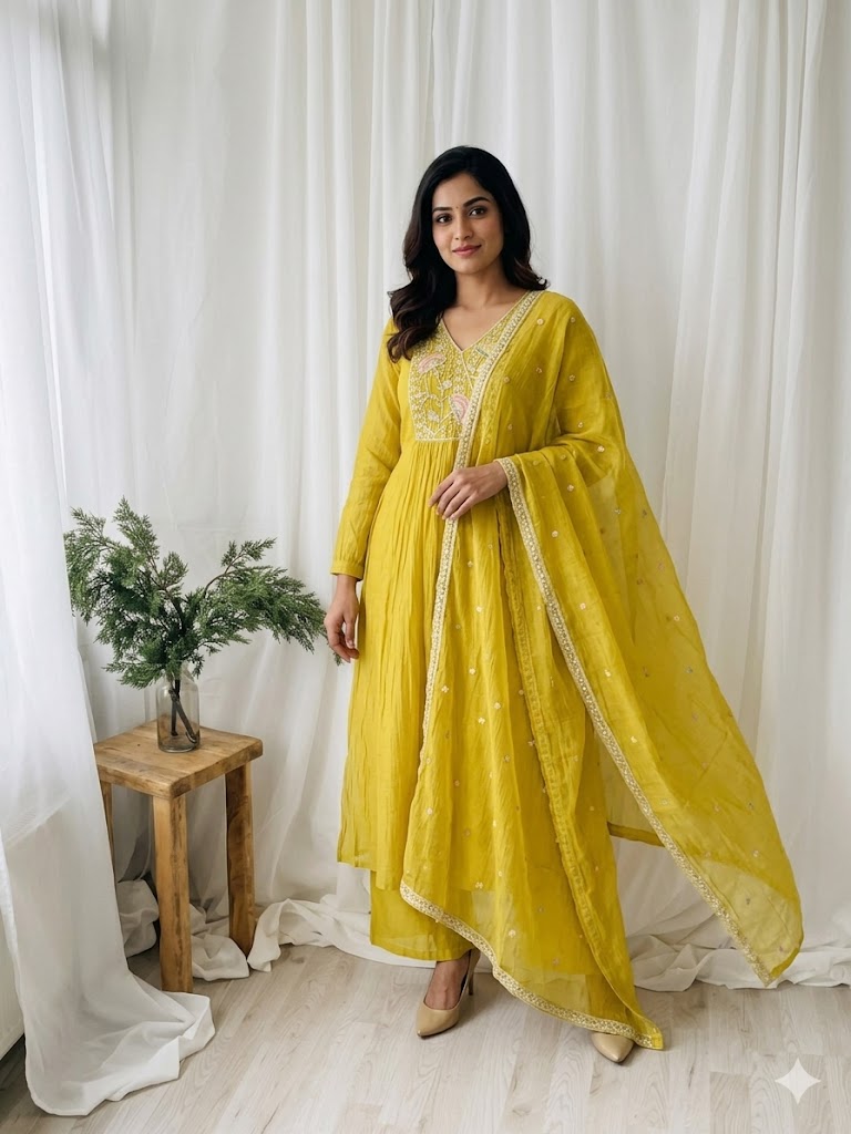 LEMON BLOOM  ETHNIC SUIT-2029