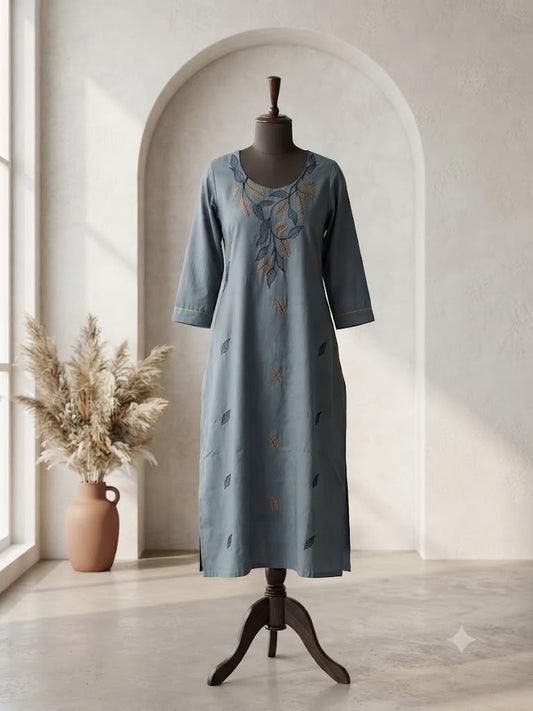 BLUE LEAF KURTI-6084