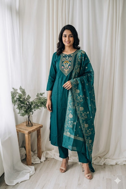 AZURE MEADOW ETHNIC SUIT-1322