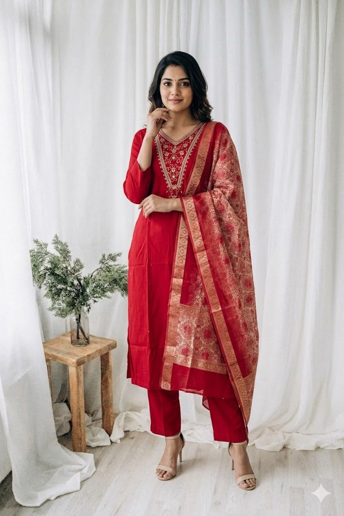 PASTEL GREEN PAKISTANI ETHNIC SUIT - 1337