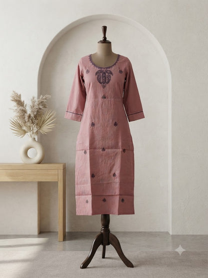 PEACH THREAD KURTI-6087